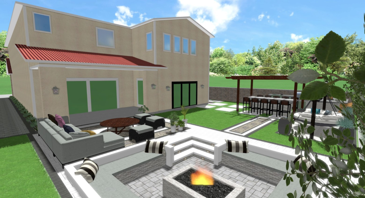 I will design landscape garden, patio, pool
