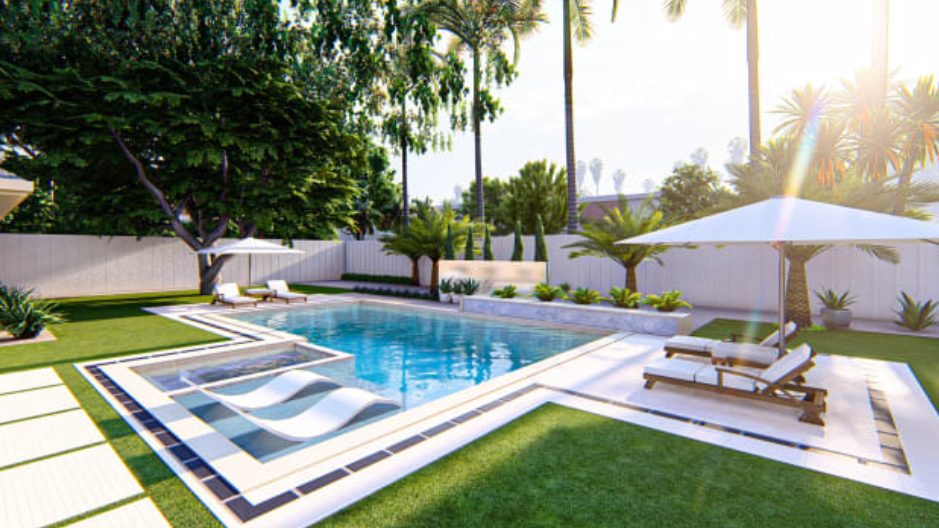 I can design the landscaping of the backyard, swimming pool