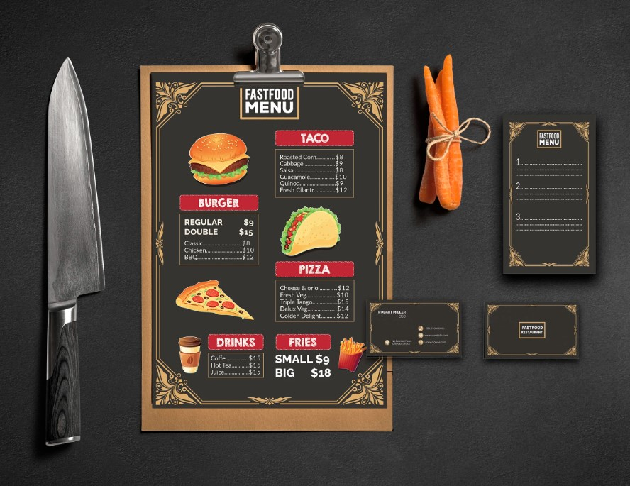 I will design creative awesome restaurant menu food menu