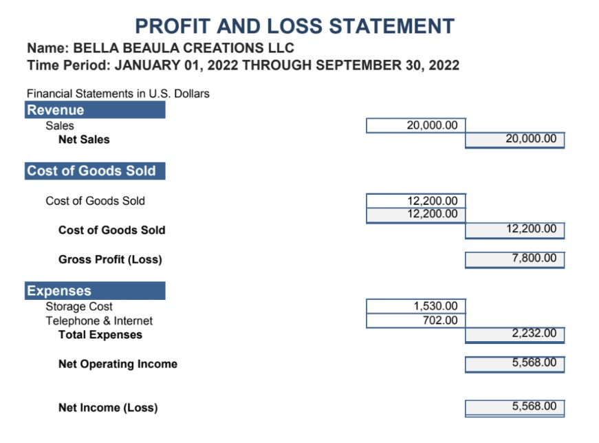 I will do profit and loss, balance sheet