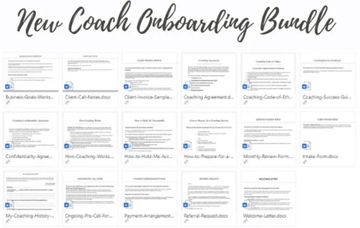 I will provide a coaching client onboarding template package