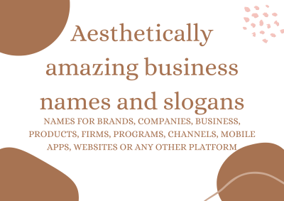 brainstorm aesthetically amazing seven Business names and slogans