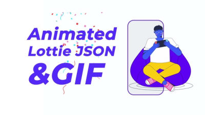 I can create animated gif or lottie json svg animation