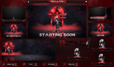 I will design twitch logo, stream animated overlay twitch stream package screens panels