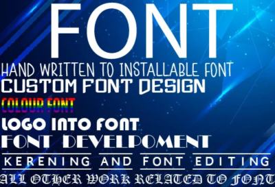 I will model a custom font for your projects