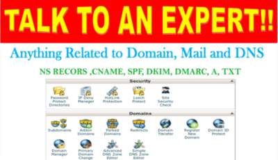 I will fix email, domain, dns records, SSL, stop spam
