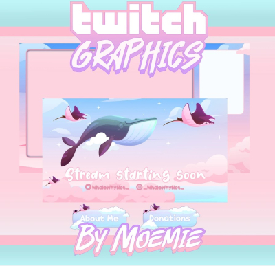 I will create cute overlays and screens for your twitch stream