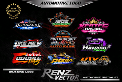 Create amazing logo racing, automotive with 3d style