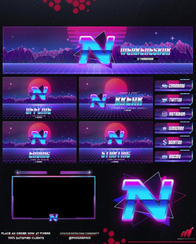 I will create a professional twitch overlay stream package