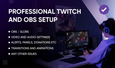 I will setup your twitch, nightbot, obs and slobs professionally