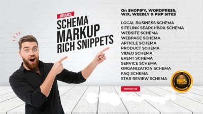 I will add or create schema markup rich snippets on shopify, wix, wordpress