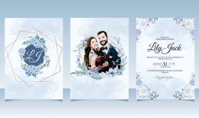 I will design unique wedding invitation card with illustration