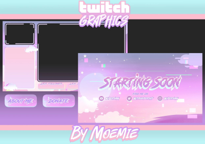 I will create cute overlays and screens for your twitch stream