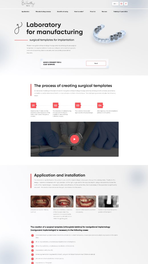 Multimedia website for dentistry on wordpress